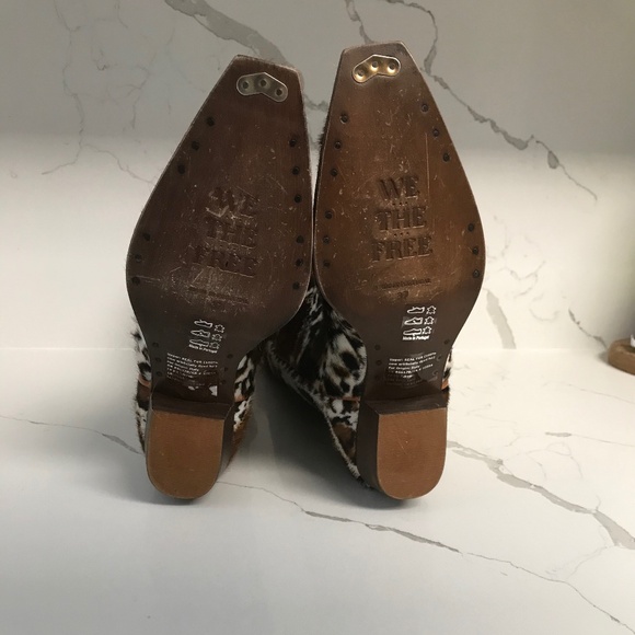 Free People We the Free Dagget Western Montage Ocelot Hair on Boots Size 37 - Picture 3 of 16
